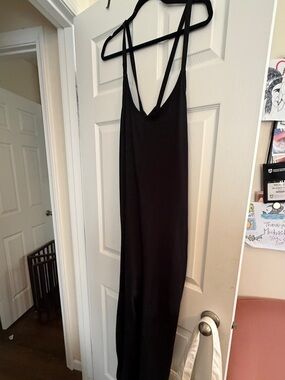 Fabletics Black Jumpsuit with Crisscross Straps